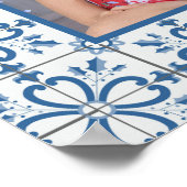 Kerst hulst en bloemblaadjes tegels lijst poster (Hoek)