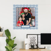 Kerst hulst en bloemblaadjes tegels lijst poster (Thuiskantoor)