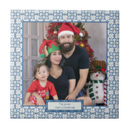 Kerst hulst en bloemblaadjes tegels lijst tegeltje