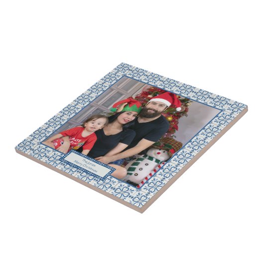 Kerst hulst en bloemblaadjes tegels lijst tegeltje (Zijkant)