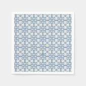 Kerst hulst en bloemen bule tegels patroon servet (Voorkant)