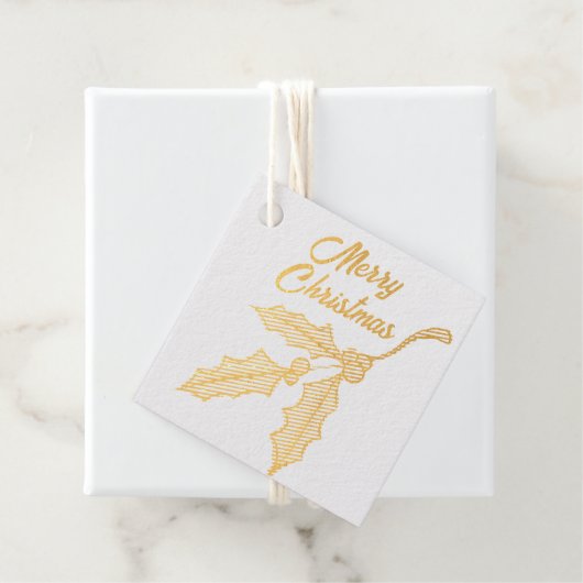 Kerst hulst folie favorietlabels bedankjes labels (Met doos)