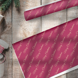 Kerst Hulst Goud op Rode Merry Christmas Tissuepapier