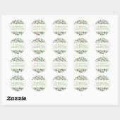 Kerst hulst groen Custom Retouradres Ronde Sticker (Vel)