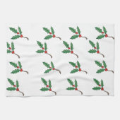 Kerst hulst keukenhanddoek (Horizontaal)