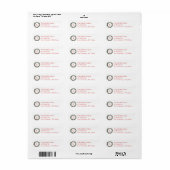 Kerst hulst monogram vakantieadres etiket (Full Sheet)