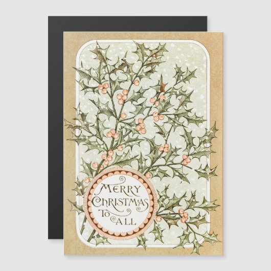 Kerst Hulst Mooie Antieke Groet (Voorkant / Achterkant)