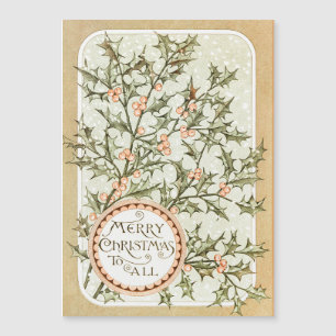Kerst Hulst Mooie Antieke Groet