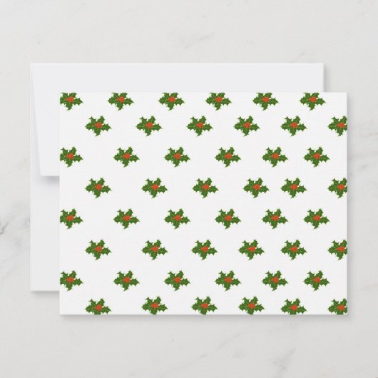 Kerst Hulst Patroon Feestdagenkaart (Voorkant)