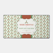 Kerst Hulst Patroon Groen Hulst Rode Bessen Bureaumat (Voorkant)