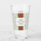 Kerst Hulst Patroon Groen Hulst Rode Bessen Glas (Achterkant)