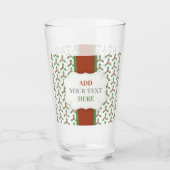 Kerst Hulst Patroon Groen Hulst Rode Bessen Glas (Voorkant)