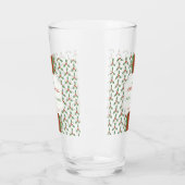 Kerst Hulst Patroon Groen Hulst Rode Bessen Glas (Links)