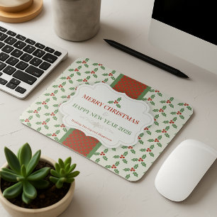 Kerst Hulst Patroon Groen Hulst Rode Bessen Muismat
