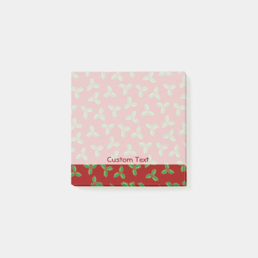 Kerst Hulst Patroon Post-it® Notes (Voorkant)