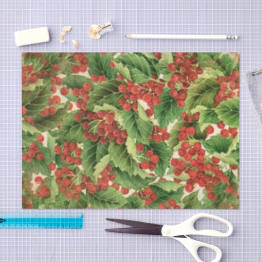 Kerst hulst patroon weefsel papier (Craft)