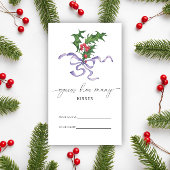 Kerst hulst - raad hoeveel kusjes bruid informatiekaartje