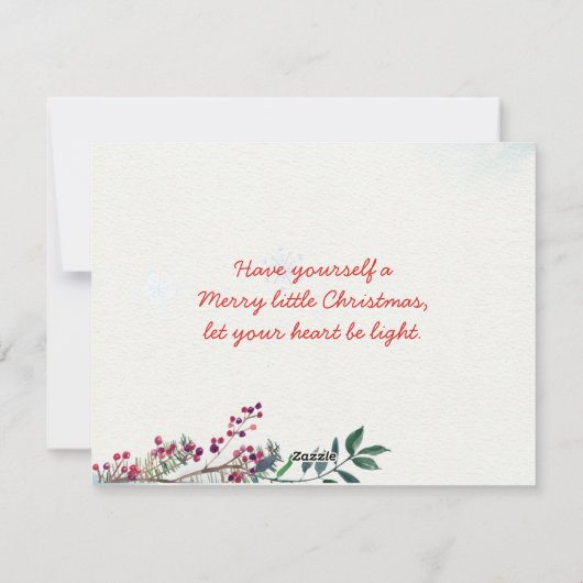 Kerst hulst, rode kardinaal, Flat Holiday Kaart (Achterkant)