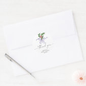 Kerst hulst tak bruids douche ronde sticker (Envelop)