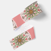 Kerst hulst variabele grootte in perzik grosgrain lint (Achterkant)