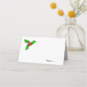 Kerst hulst zitplaats kaart plaatskaartje (Voorkant)