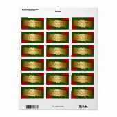 Kerst hulstblad adreslabels etiket (Full Sheet)