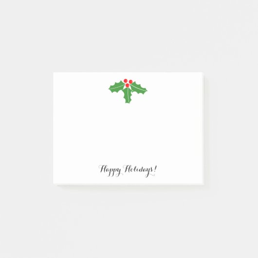 Kerst hulstbladeren en bessen Vakantie Post-it® Notes (Voorkant)