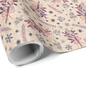 Kerst hulstboeket - Cream Beige Cadeaupapier (Rol Hoek)