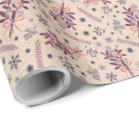 Kerst hulstboeket - Cream Beige Cadeaupapier (Rol Hoek)