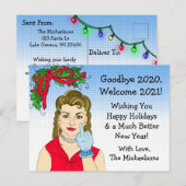 Kerst Humor Funny Retro Lady Flipping the Bird Briefkaart (Voorkant / Achterkant)
