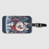 Kerst Husky Hond Magic Xmas Vakantie Geest Bagagelabel (Voorkant (horizontaal))