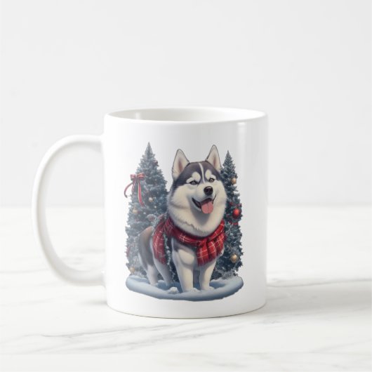 Kerst Husky Hond Magic Xmas Vakantie Geest Koffiemok (Links)