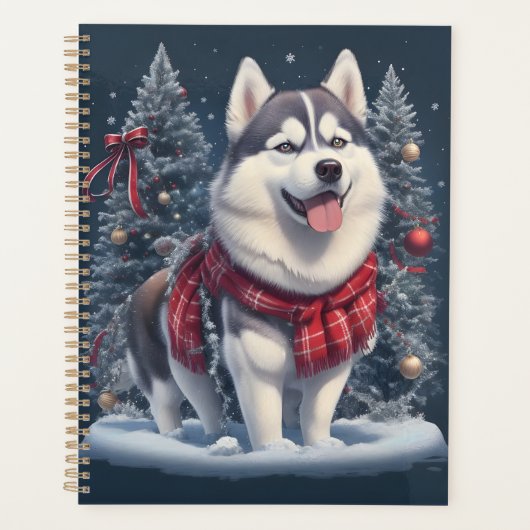 Kerst Husky Hond Magic Xmas Vakantie Geest Planner (Voorkant)
