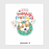 Kerst Husky Hondenliefhebber Custom-Cut Vinyl Stic Sticker (Vel)