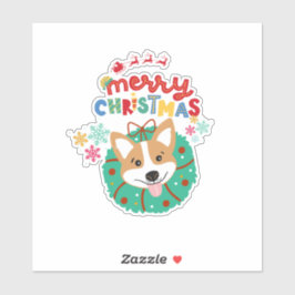 Kerst Husky Hondenliefhebber Custom-Cut Vinyl Stic Sticker