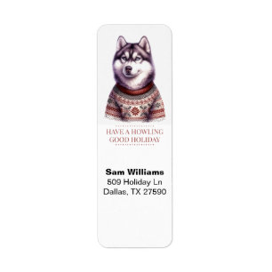 Kerst Husky Op Maat Etiket