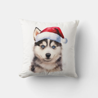 Kerst Husky Puppy Decor Kussen