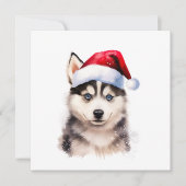Kerst Husky Puppy Kaart (Voorkant)