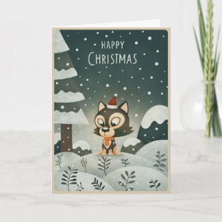 Kerst Husky Puppy Kaart