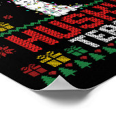 Kerst Husky Team - Husky Dragen Santa Hoed Xma Poster (Hoek)