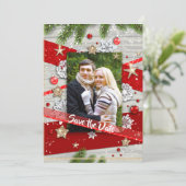 Kerst Huwelijk Bewaar de Datum Save The Date (Staand voorkant)