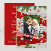 Kerst Huwelijk Bewaar de Datum Save The Date (Voorkant / Achterkant)
