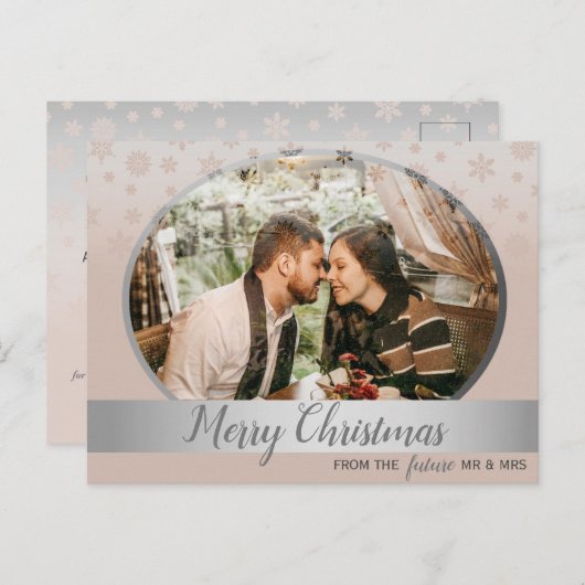 Kerst Huwelijk Bewaar De Datum Uitnodiging (Voorkant / Achterkant)