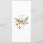 Kerst Huwelijk Elegant Winter Huwelijk Menu (Achterkant)