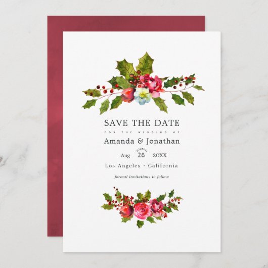 Kerst Huwelijk Hulst Foto Save The Date (Voorkant / Achterkant)