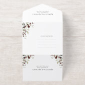 Kerst Huwelijk Hulst Monogram All In One Uitnodiging (Buiten)