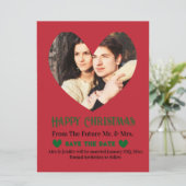 Kerst Huwelijk Kaartje om te Besparen Kerstkaart (Staand voorkant)