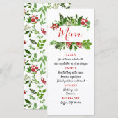 Kerst Huwelijk Menu met Hulst Rode Bes Moderne Sti (Voorkant / Achterkant)