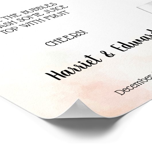 Kerst Huwelijk Mimosa Bar Bruidsfeest Poster (Hoek)