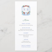 Kerst Huwelijk Monogram Individuele Plaats Namen Menu (Voorkant)
